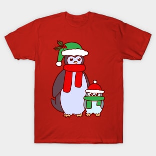 Mama and Baby Christmas Penguins T-Shirt